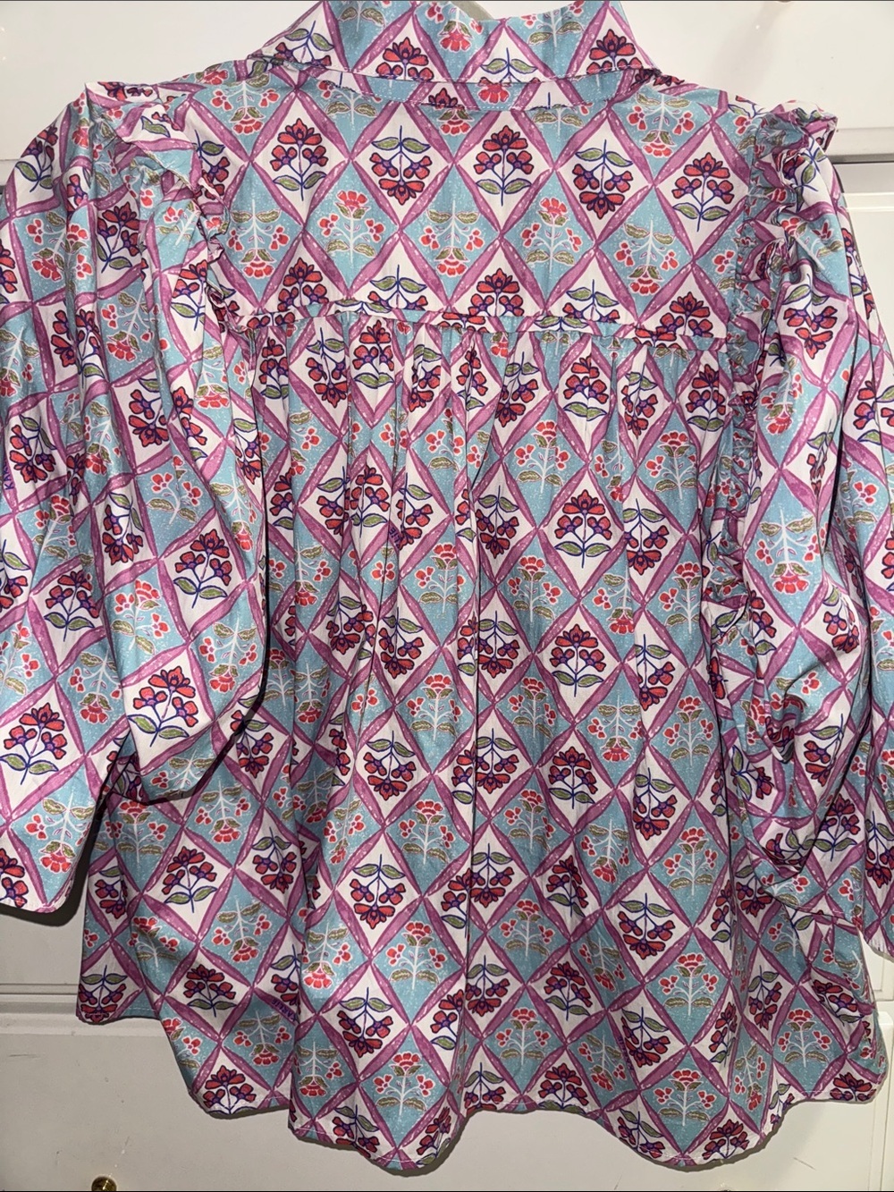 Patterned shirt- Pink & Blue NWT - Picture 7 of 7